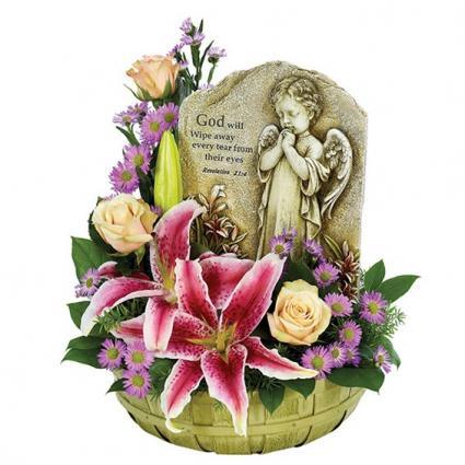 Angel Sympathy Basket - Clayton Florist: The Florist At Plantation