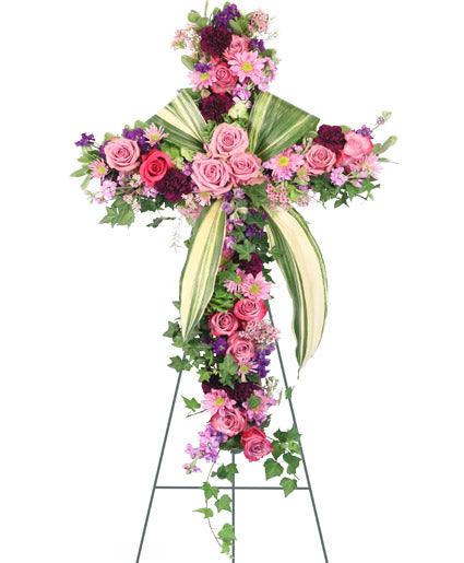 Lavendar Farewell Cross - Clayton Florist: The Florist At Plantation